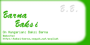 barna baksi business card